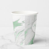 Gobelets En Papier Occasion spéciale personnalisée marbrée verte (Droite)