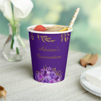Occasion spéciale Rose violet et feuille d'or élég