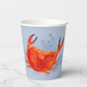 Gobelets En Papier Ocean Animaux Tortue Crabe Anniversaire Bleu (Verso)