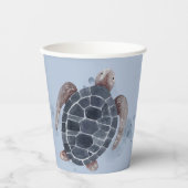 Gobelets En Papier Ocean Animaux Tortue Crabe Anniversaire Bleu (Recto)