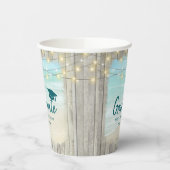Gobelets En Papier Ocean Beach Rustic Wood Lights Graduation Party (Gauche)