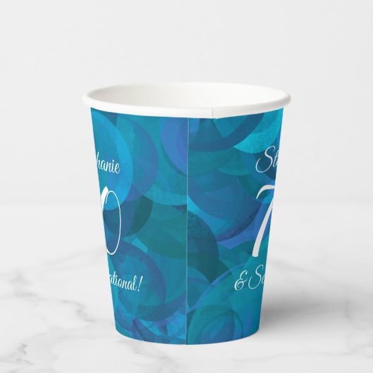 Gobelets En Papier Ocean Blue 70 et fête d'anniversaire sensationnell (Droite)