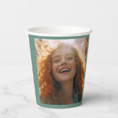 Gobelets En Papier Ocean Turquoise Joyeuses tasses de papier d'annive (Verso)