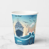 Gobelets En Papier Ocean Waves Travel Ancre Yacht 30e anniversaire (Verso)