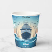Gobelets En Papier Ocean Waves Travel Ancre Yacht 30e anniversaire (Recto)
