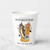 Gobelets En Papier Octoberfest Brats et bière Fall Party Retro (Recto)