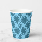 Gobelets En Papier Octopus sur Motif bleu (Droite)