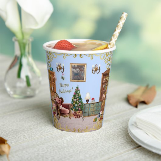 Gobelets En Papier Ode to the Nutcracker Ballet Blue (Insitu)