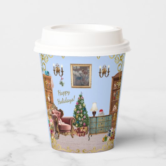 Gobelets En Papier Ode to the Nutcracker Ballet Blue (Recto)