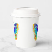 Gobelets En Papier Oeil de paon arc-en-ciel (Gauche)