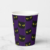 Gobelets En Papier Oeil jaune de chat noir et violet motif Halloween (Droite)