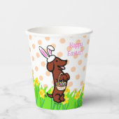 Gobelets En Papier Oeuf de Pâques Rouge Smooth Haired Dachshund (Recto)