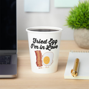 GOBELETS EN PAPIER OEUF FRIT JE SUIS AMOUREUX