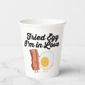 GOBELETS EN PAPIER OEUF FRIT JE SUIS AMOUREUX (Recto)