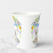 Gobelets En Papier Oeufs de Pâques personnalisés, lapins, Fleurs de P (Gauche)