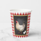 Gobelets En Papier Oeufs de poulet En vichy pays rouge et blanc (Verso)