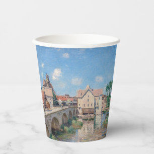 Gobelets En Papier OEuvre d'Alfred Sisley - Le Pont de Moret