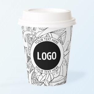 Gobelets En Papier Oeuvre d'origine moderne et logo