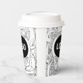 Gobelets En Papier Oeuvre d'origine moderne et logo (Gauche)