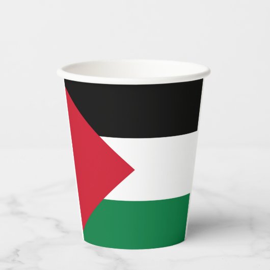 Gobelets En Papier officiellement le drapeau de l'État de Palestine (Recto)