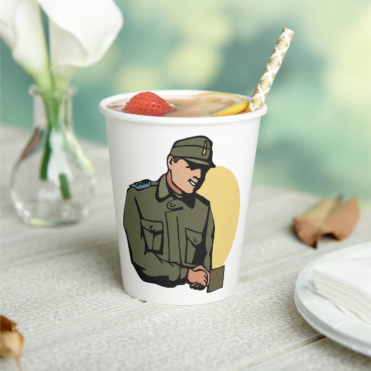 Gobelets En Papier Officier militaire Soldat de l'Armée rétro