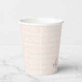 Gobelets En Papier Oh Baby Coupe rose et blanche de Herringbone (Droite)