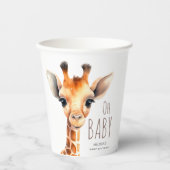 Gobelets En Papier Oh Baby Giraffe Baby shower (Recto)
