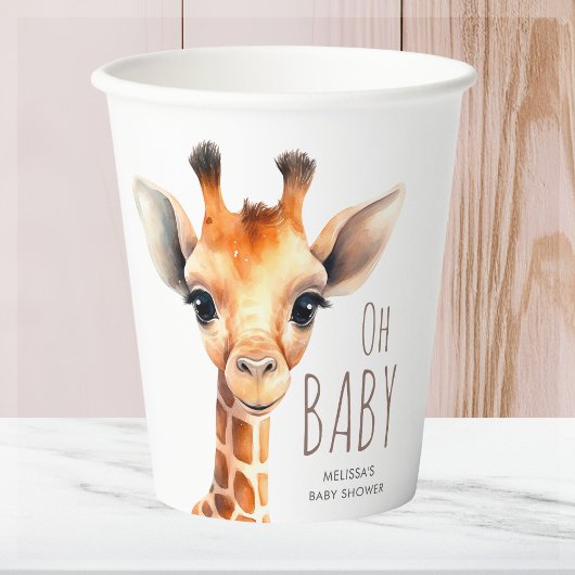 Gobelets En Papier Oh Baby Giraffe Baby shower