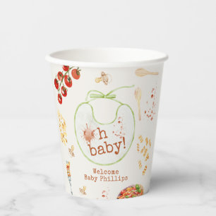 Gobelets En Papier Oh Baby Pasta & Pacificateurs Baby shower vert