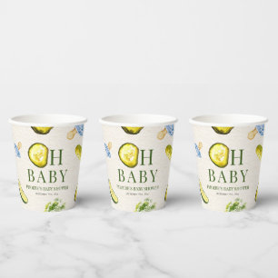Gobelets En Papier Oh Baby Pickles + Tétines Fête de Naissance Garçon