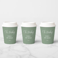 Oh Baby Sage Green Script mignon Baby shower moder