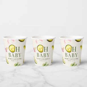 Gobelets En Papier Oh Bébé Pickles + Tétines Rose Baby Shower