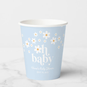 Gobelets En Papier Oh Bébé ! Tasses en papier pour Baby Shower rétro 