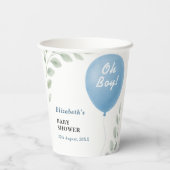 Gobelets En Papier Oh Boy Baby Shower | Modern (Verso)