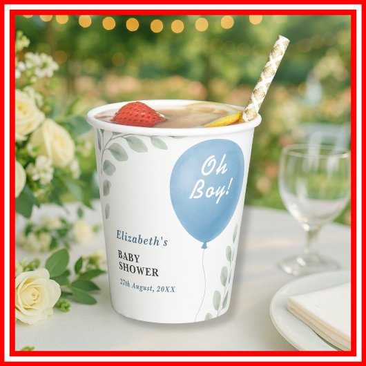 Gobelets En Papier Oh Boy Baby Shower | Modern