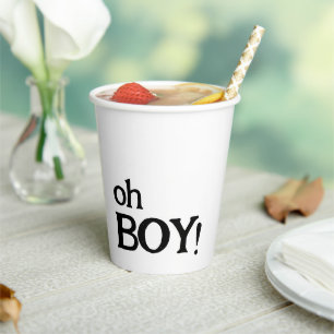 Gobelets En Papier Oh Boy Fun Classy Baby shower