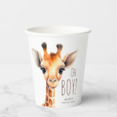 Gobelets En Papier Oh Boy Giraffe Baby shower (Recto)