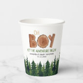 Gobelets En Papier Oh Boy - Rustic Boy Baby shower Woodland (Verso)