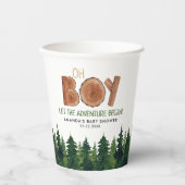 Gobelets En Papier Oh Boy - Rustic Boy Baby shower Woodland (Recto)