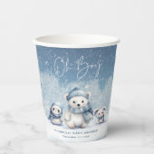 Gobelets En Papier Oh Boy Winter | Baby shower des bois (Recto)