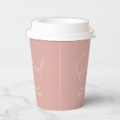Gobelets En Papier oh fille Baby shower script rose élégant (Droite)