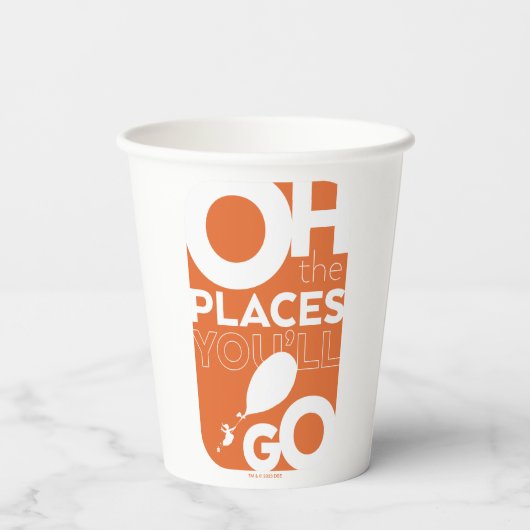 Gobelets En Papier Oh, Les Endroits Où Tu Vas Aller ! Orange (Verso)