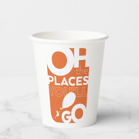 Gobelets En Papier Oh, Les Endroits Où Tu Vas Aller ! Orange (Recto)
