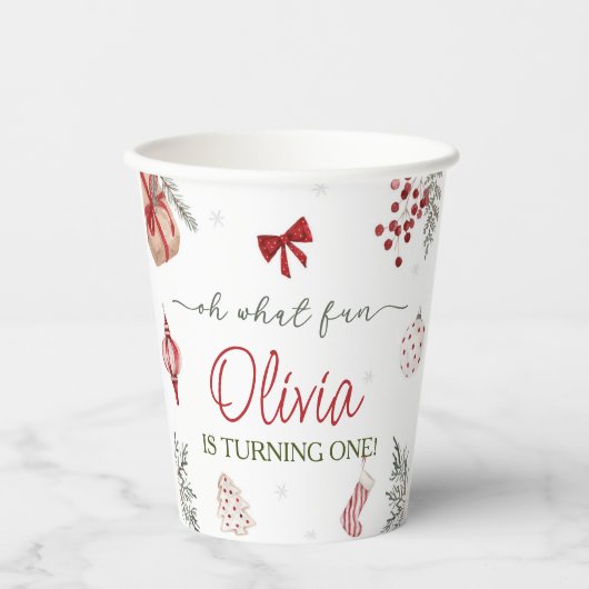 Gobelets En Papier Oh Quel Amusant Noël Anniversaire (Recto)