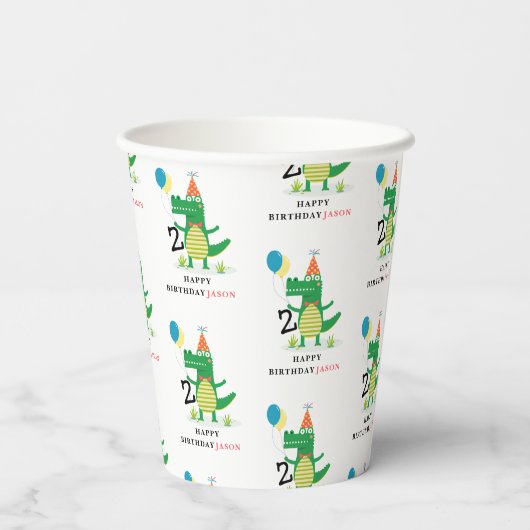 Gobelets En Papier Oh Snap mignon Alligator dans Anniversaire de enfa (Verso)