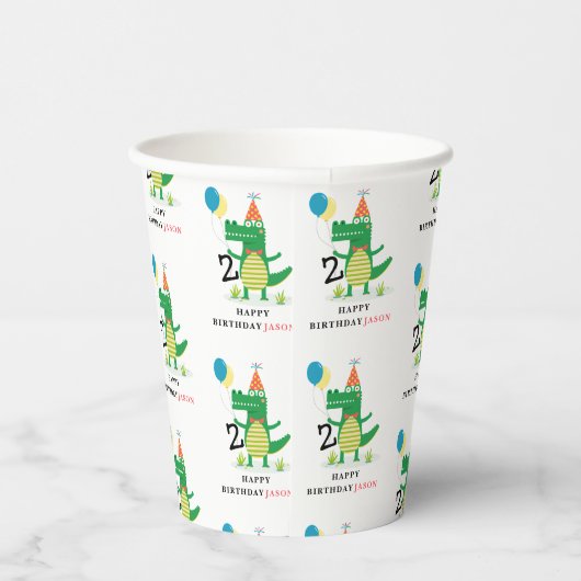 Gobelets En Papier Oh Snap mignon Alligator dans Anniversaire de enfa (Droite)