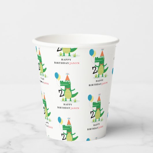 Gobelets En Papier Oh Snap mignon Alligator dans Anniversaire de enfa (Recto)