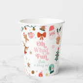 Gobelets En Papier Oh What Fun Christmas Party Fille 1er anniversaire (Verso)