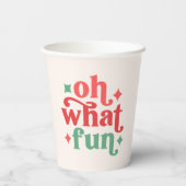 Gobelets En Papier Oh What Fun - Festive Holiday Typographie (Verso)