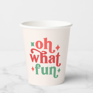 Gobelets En Papier Oh What Fun - Festive Holiday Typographie
